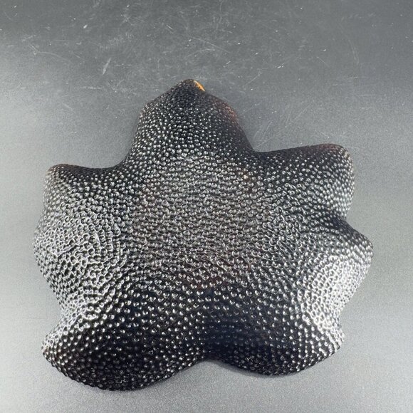 1990s Hallmark Deep Brown Glass Maple Leaf Votive Tea Candle Holder Single VTG - Picture 12 of 15